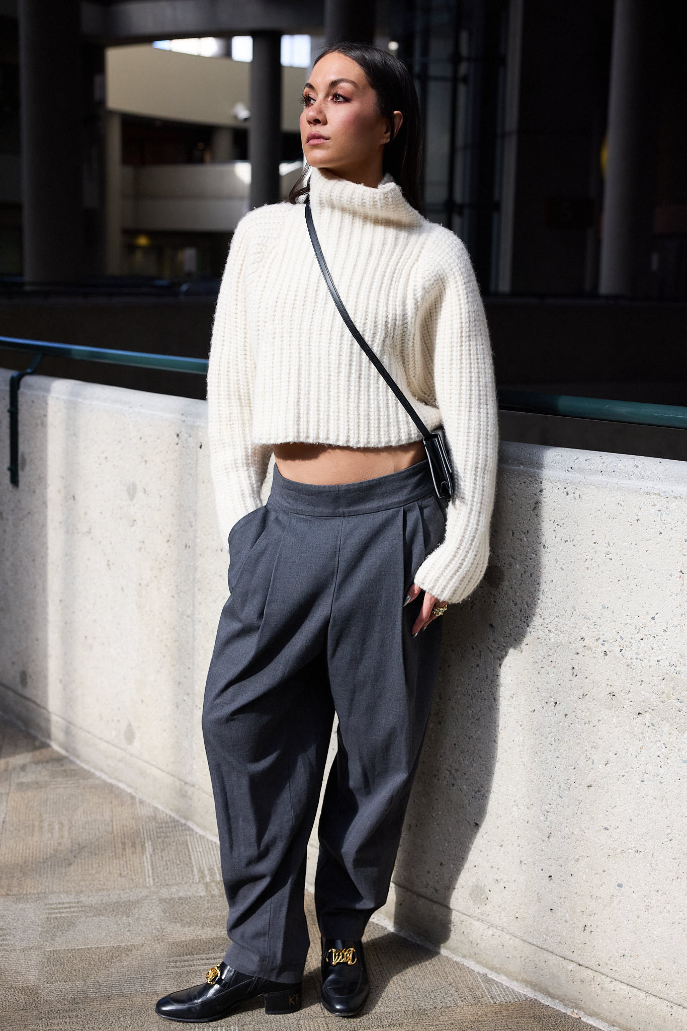 DRIES VAN NOTEN GRAY PLEATED TROUSER