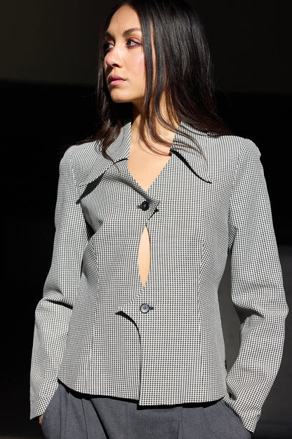 J. KIM HOUNDSTOOTH JACKET