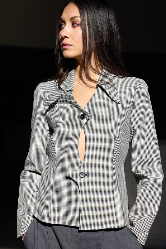 J. KIM HOUNDSTOOTH JACKET