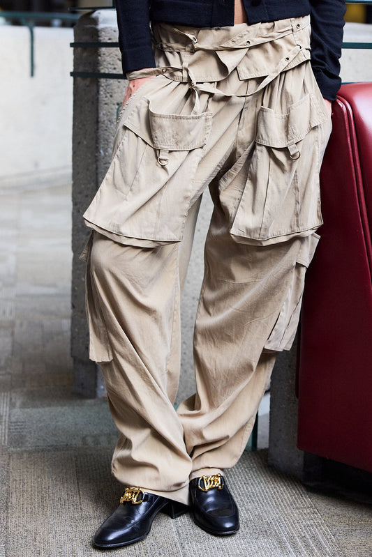 ISABEL MARANT HADJA BEIGE CARGO PANT