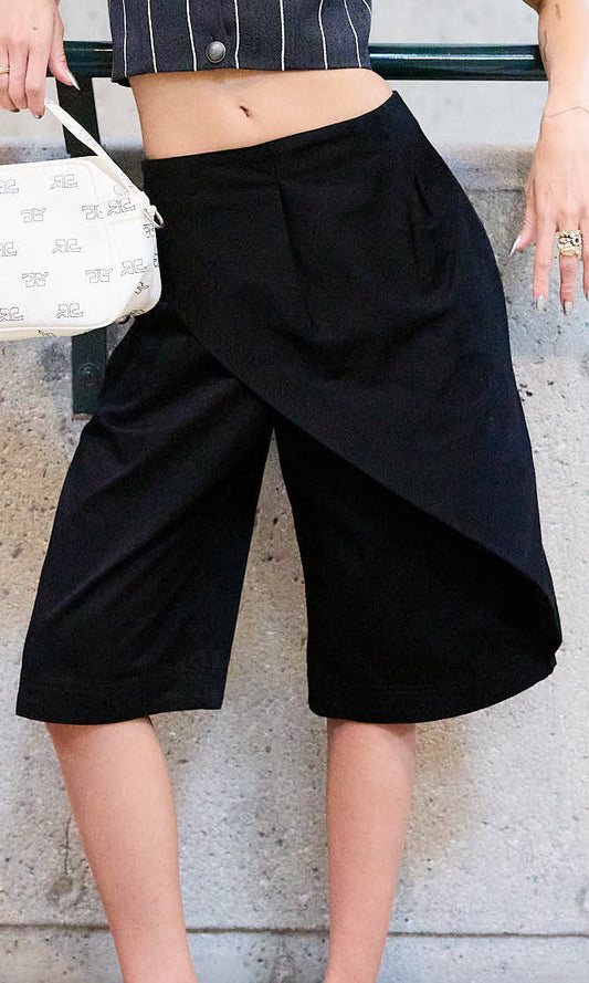 LOEWE ASYMMETRIC BLACK SHORTS