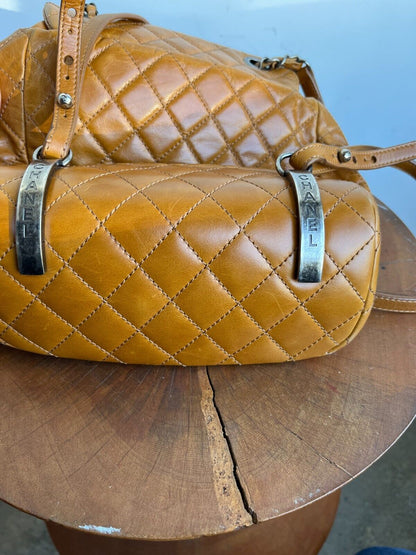 CAMEL QUILTED BACKPACK
