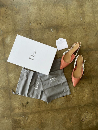 J'ADIOR PINK PATENT SLINGBACKS