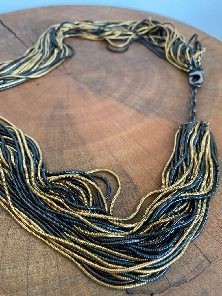 Louis Vuitton Fabric Bead Necklace - Gold-Tone Metal Bead Strand
