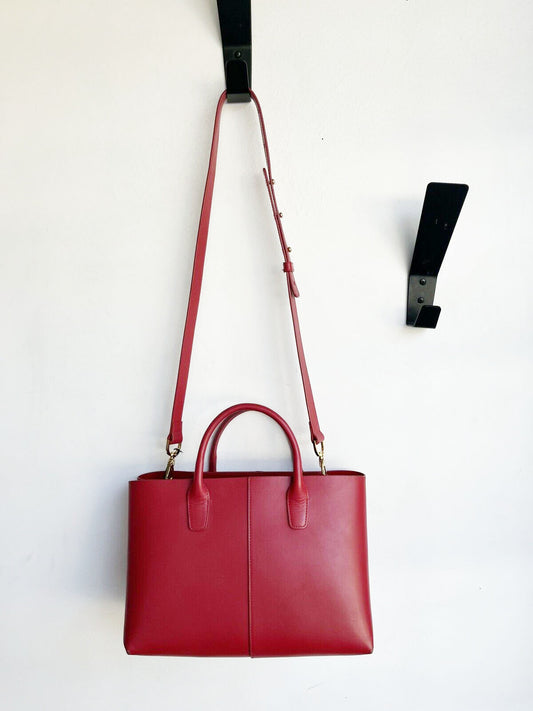 FOLDED MINI CHERRY RED BAG