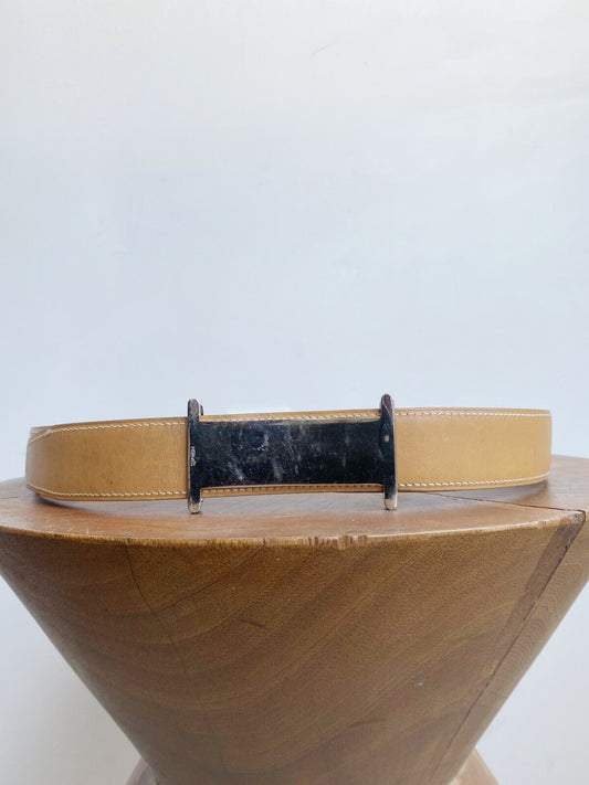 CURVED H BELT WITH BUCKLE