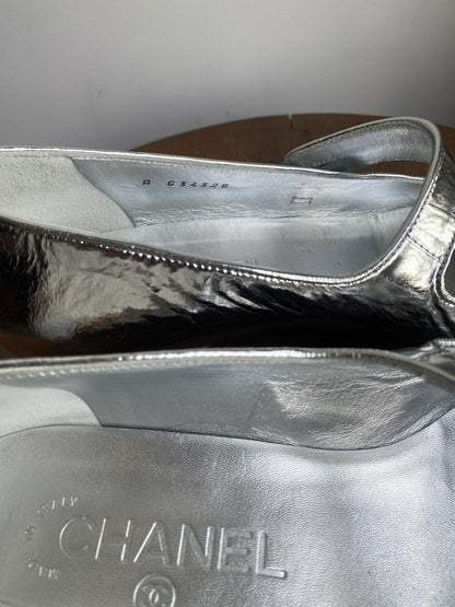 SILVER LAMINATED MARY JANES