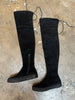 STUART WEITZMAN Playtime Black Suede Leather Over The Knee Platform Boot Shoe 5