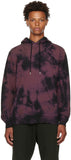 DRIES VAN NOTEN Men's Purple Black Tie Dye Print Hoodie Sweater Sweatshirt XL