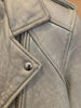 IRO Silver Metallic Iridescent Leather Asymmetric Zip Biker Moto Jacket 36/4/2