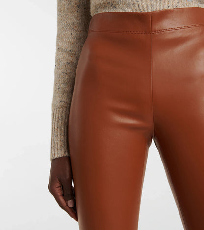 JOSEPH NWT $1168 Brown Camel Tan Leather Slim Leg Skinny Pant Leggings 36/4
