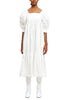 MARYAM NASSIR ZADEH MNZ Yara White 3/4 Puffed Sleeve Garmentory Midi Dress 4