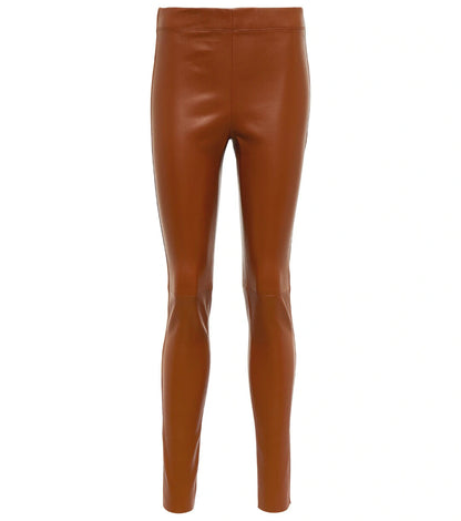 JOSEPH NWT $1168 Brown Camel Tan Leather Slim Leg Skinny Pant Leggings 36/4
