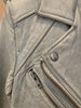 IRO Silver Metallic Iridescent Leather Asymmetric Zip Biker Moto Jacket 36/4/2