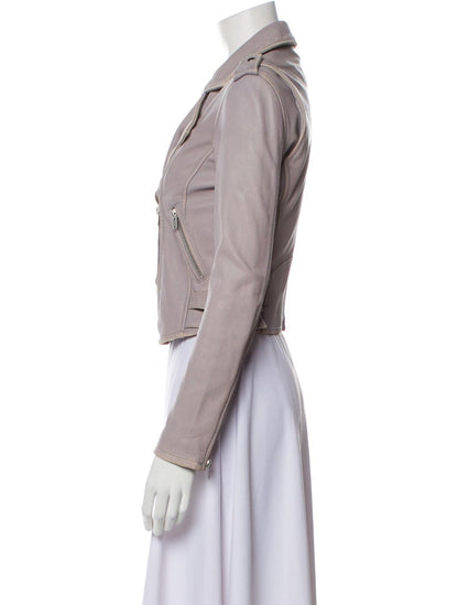 IRO $1,150 Ashville Mila Light Purple Pink Leather Moto Biker Jacket 38/6/4