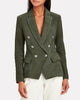 L'AGENCE NWT Kenzie Olive Green Suede Leather Double Breasted Jacket Blazer 0