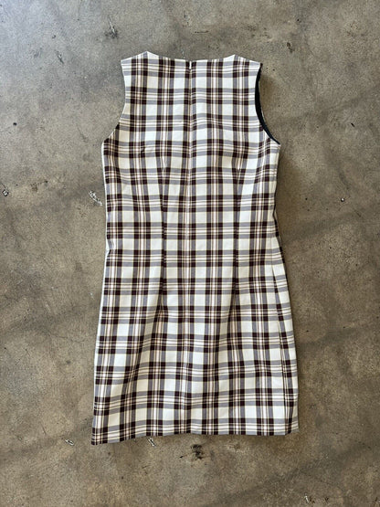 ASHLEY WILLIAMS Check Liv Dress In Brown/Beige XS/S