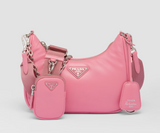 PRADA Re-Edition 2005 Bright Bubblegum Pink Tessuto Nylon Chain Mini Bag Purse