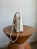 CHANEL Vintage White Camera Pocket Pebbled Leather Quilted Shoulder Bag Purse