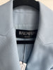 BALMAIN NEW $2500 Light Steel Pastel Blue Double Breasted Jacket Blazer 34/0