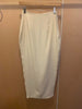 MIRROR PALAIS Creme Ivory White Silk Charmeuse Slit Garmentory Slip Maxi Skirt S