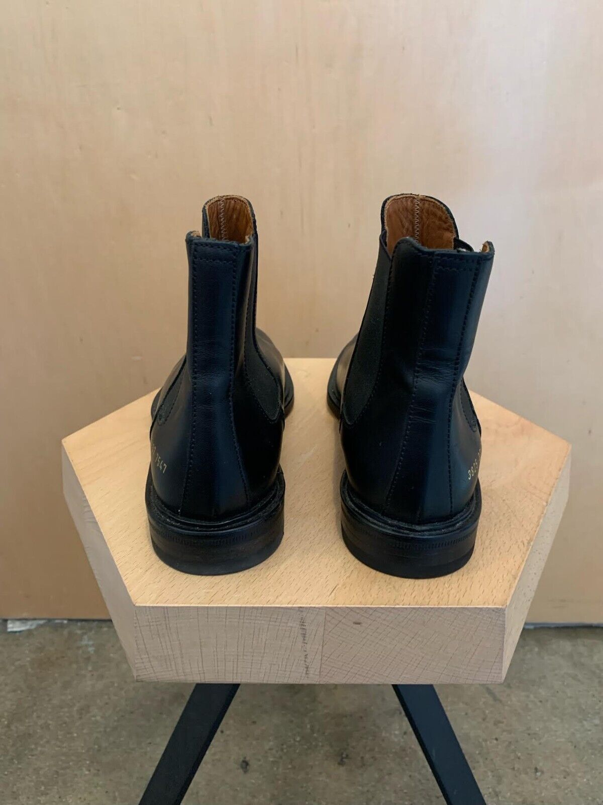 WOMAN BY COMMON PROJECTS Black Leather Ssense Chelsea Ankle Flat Boots 37/7/6.5