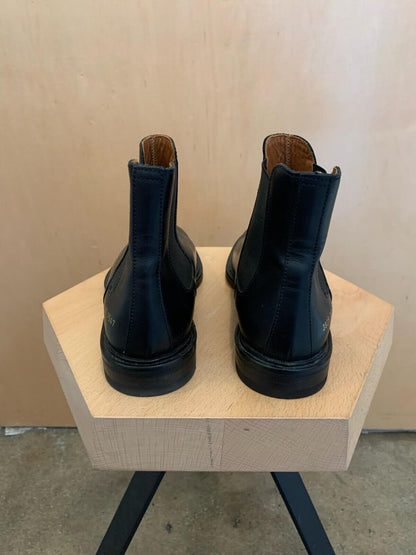 WOMAN BY COMMON PROJECTS Black Leather Ssense Chelsea Ankle Flat Boots 37/7/6.5