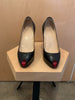 CHRISTIAN LOUBOUTIN Very Prive Black Leather Platform Open Peep Toe Heel Shoe 38