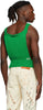 BODE Unisex Men's Dickey Green Knit Wool Embroidered Sleeveless Tank Top Blouse M/L