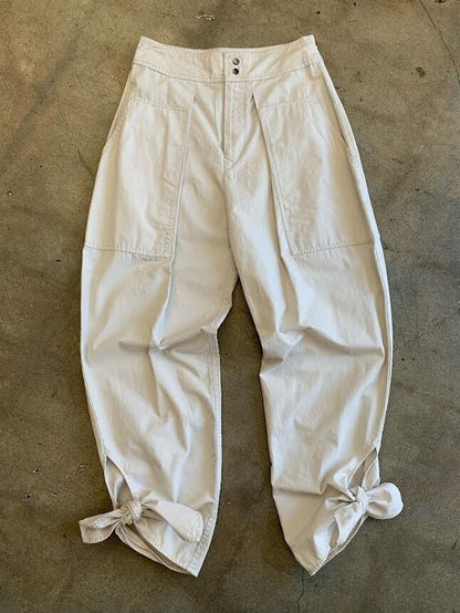 ISABEL MARANT NWT Gaviao Chalk Off White Tie Hem Paperbag Trouser Pant 34/2/0