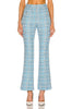 ALESSANDRA RICH NWT Blue Tweed Plaid Check Wool Flare Dress Pant Trouser 38/2/0