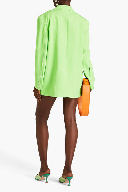JACQUEMUS Marino Le Splash 2022 Veste Neon Bright Green Oversized Blazer 34/2/0