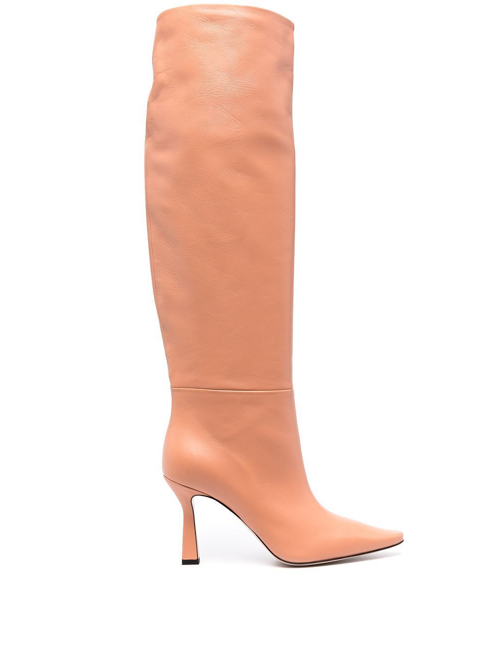 WANDLER $950 Lina Long Peach Sepia Pink Leather Knee High Stiletto Heel Boot 36