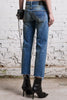 R13 Boy Straight With Rips Jasper Stretch Wash Chewed Hem Straight Denim Jean 27