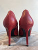 SAINT LAURENT Zoe Lipstick Red Leather 150mm Stiletto Heel Pointed Toe Pump 40.5