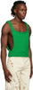 BODE Unisex Men's Dickey Green Knit Wool Embroidered Sleeveless Tank Top Blouse M/L