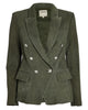 L'AGENCE NWT Kenzie Olive Green Suede Leather Double Breasted Jacket Blazer 0