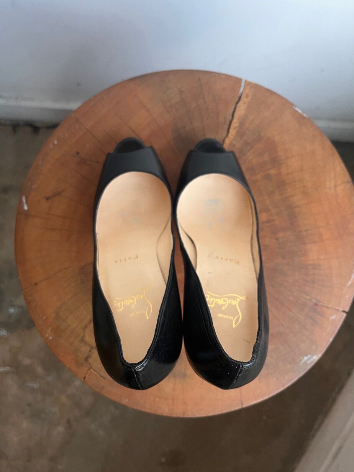 Christian Louboutin 黒 オープントゥ ハイヒール Christian Louboutin 黒 オープントゥ ハイヒール - メルカリ