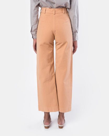 JESSE KAMM Sailor Skin Tone Peach Pink High Waist Canvas Wide Leg Cropped Pant M