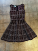 PRADA NWT Burgundy Maroon Red Purple Black Plaid Print Tweed Knit Dress 40/4