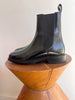 APC A.P.C. $600 Charlie Black Shiny Leather Square Toe Chelsea Ankle Boot 40/10