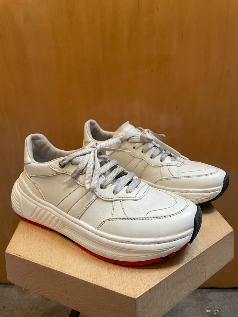 BOTTEGA VENETA Speedster White Leather Platform Low Top Women's Sneaker Shoe 39