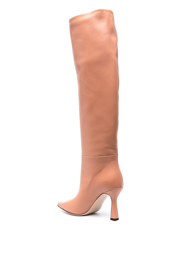 WANDLER $950 Lina Long Peach Sepia Pink Leather Knee High Stiletto Heel Boot 36