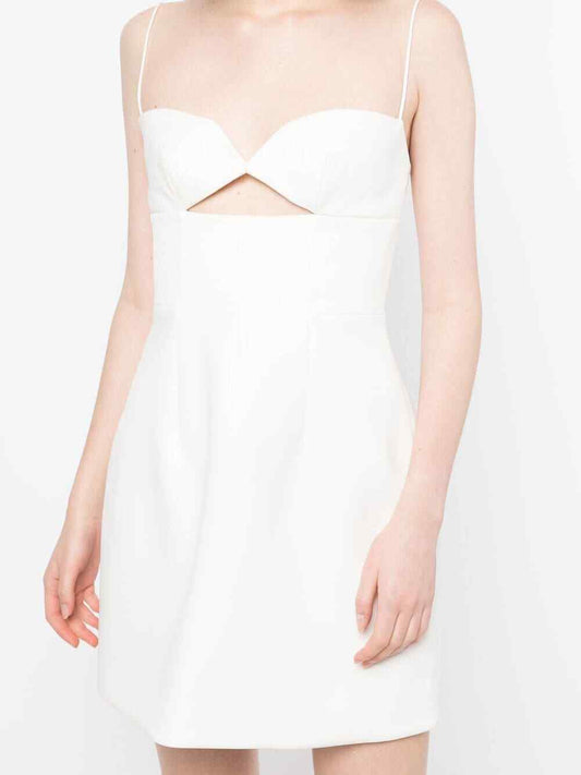 RACHEL GILBERT $975 White Cut Out Detail Sleeveless Cocktail Mini Dress 2