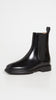 APC A.P.C. $600 Charlie Black Shiny Leather Square Toe Chelsea Ankle Boot 40/10