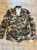 SAINT LAURENT YSL $1,075 Men's Camo Print Green Brown Army Shirt Jacket 48/M