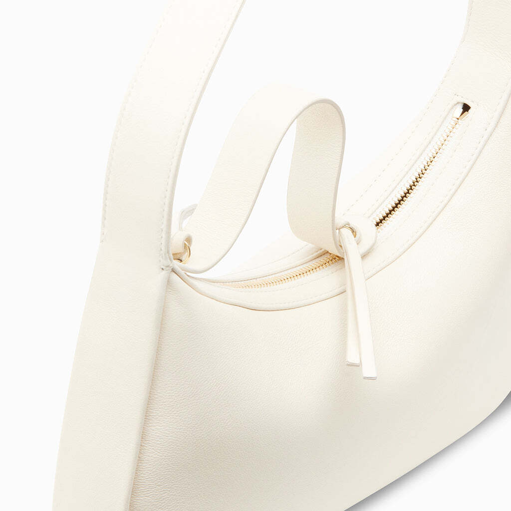 NEOUS $600 Delphinus Beige Calf Leather Double Zip Small Hobo Shoulder Bag Purse