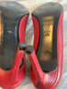 SAINT LAURENT Zoe Lipstick Red Leather 150mm Stiletto Heel Pointed Toe Pump 40.5