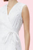 REBECCA TAYLOR NWT Terri Milk White Embroidery Eyelet Belt Midi Wrap Dress 0