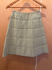 CHANEL Vintage FW 2008 Green Quilted Padded Silk A-Line Knee Length Skirt 34/2/0